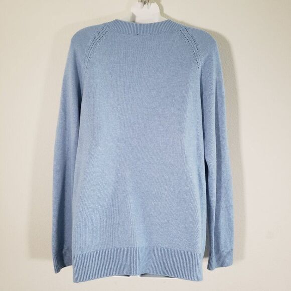 Talbots Women's Sweater Medium Light Blue Wool Cashmere Soft Knit Blend - Picture 7 of 9
